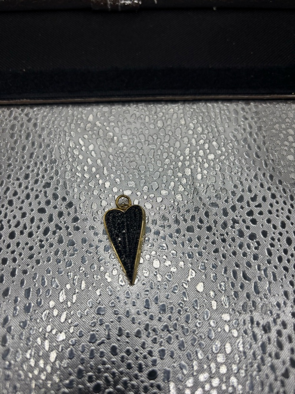 Gold-Edged Black Heart Pendant Charm